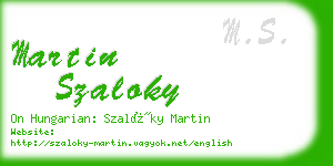 martin szaloky business card